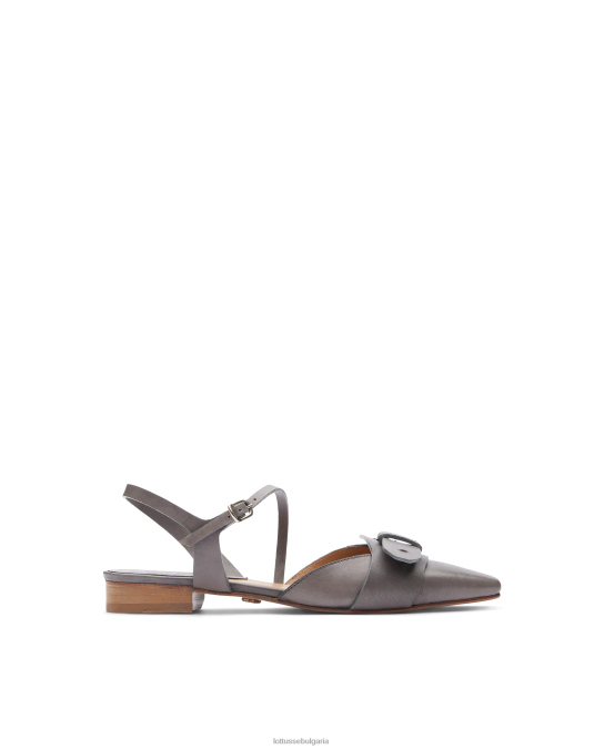 оловно сиво Lottusse Жени анилинови телешки балерини от smithson crust F64VD217