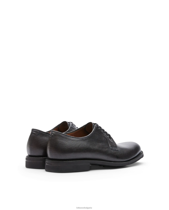 морско синьо Lottusse мъже walton canguro embossy кожено дерби F64VD69
